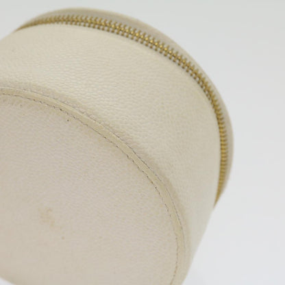CHANEL Accessory Case Caviar Skin White CC   am2700gA