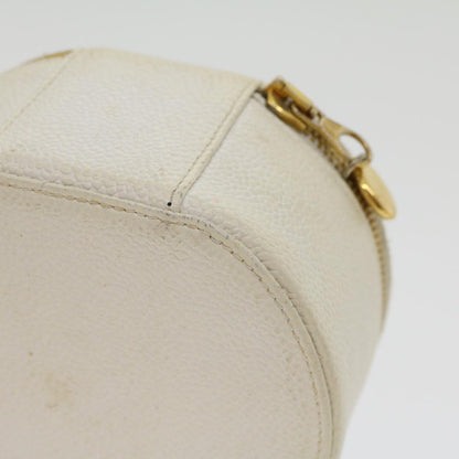 CHANEL Accessory Case Caviar Skin White CC   am2700gA