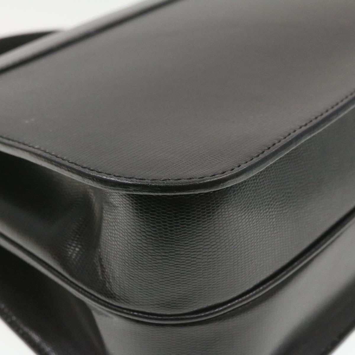 Celine Hand Bag Leather 2Way Black  am376g
