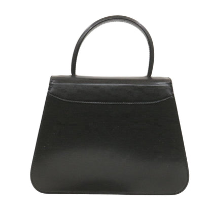 Celine Hand Bag Leather 2Way Black  am376g
