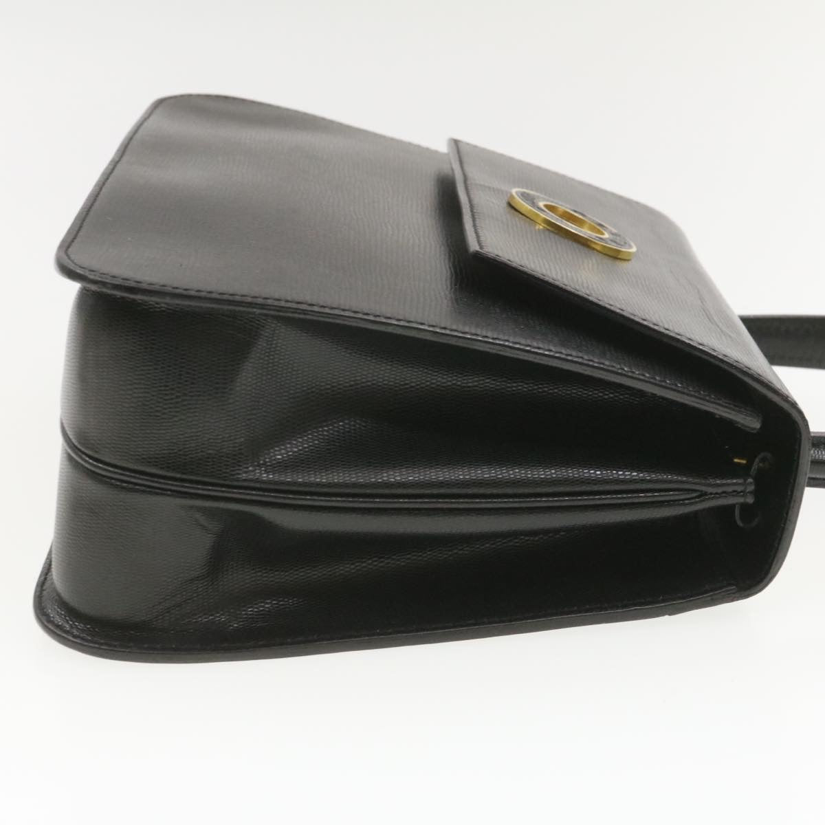 Celine Hand Bag Leather 2Way Black  am376g