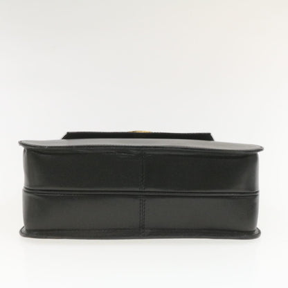 Celine Hand Bag Leather 2Way Black  am376g