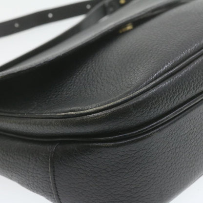 BurberrySs Nova Check Shoulder Bag Leather Black Auth am636g