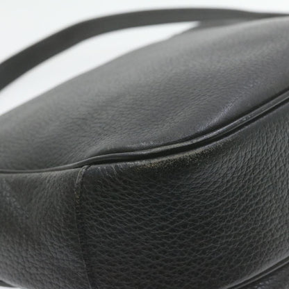BurberrySs Nova Check Shoulder Bag Leather Black Auth am636g