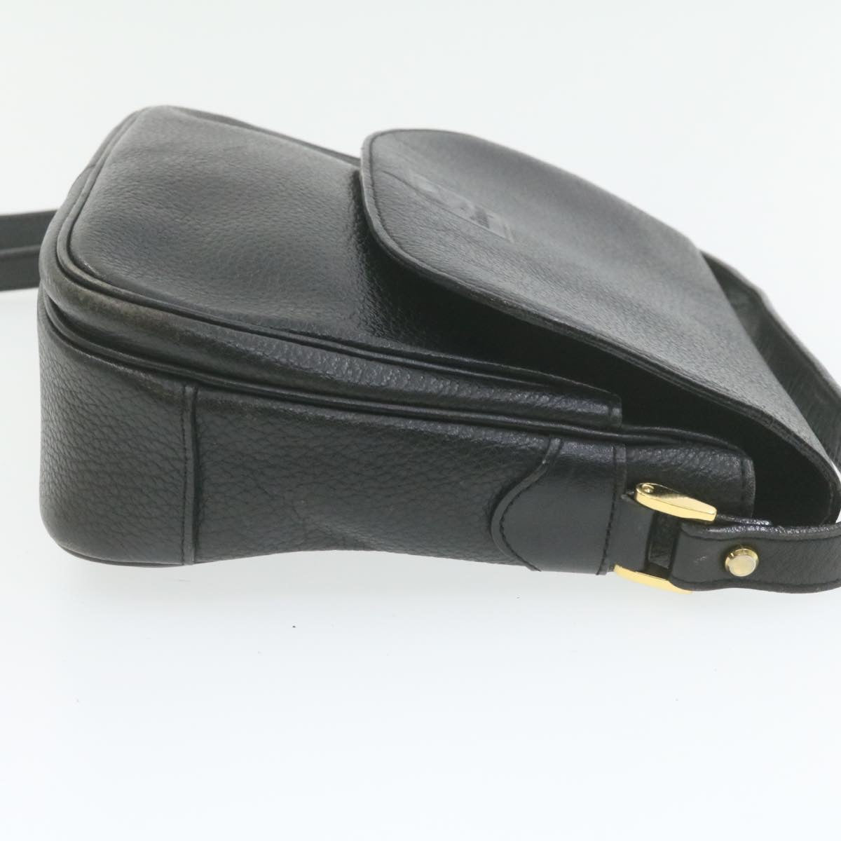 BurberrySs Nova Check Shoulder Bag Leather Black Auth am636g