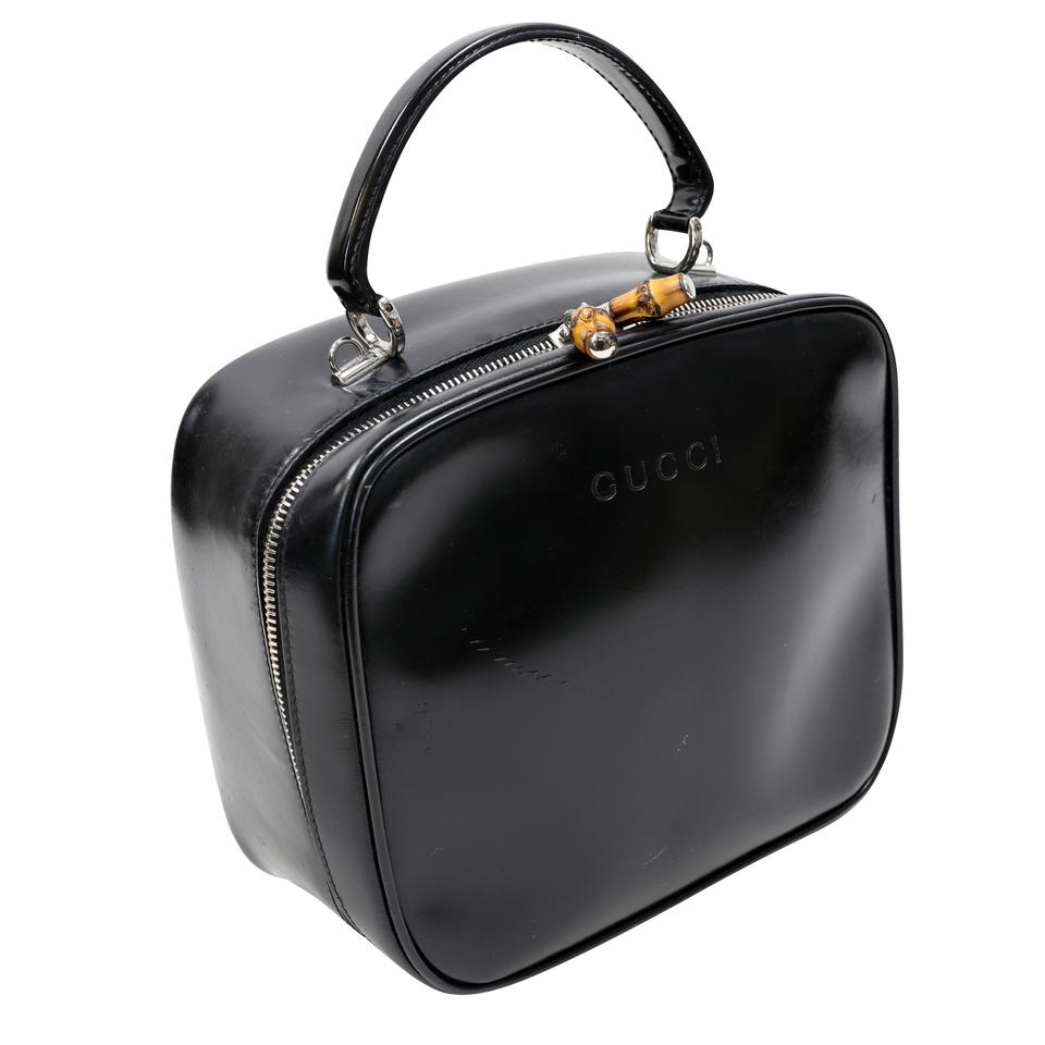 Gucci Bamboo Cosmetic Leather Make Up Weekend/Travel Bag GG-B0128P-0010