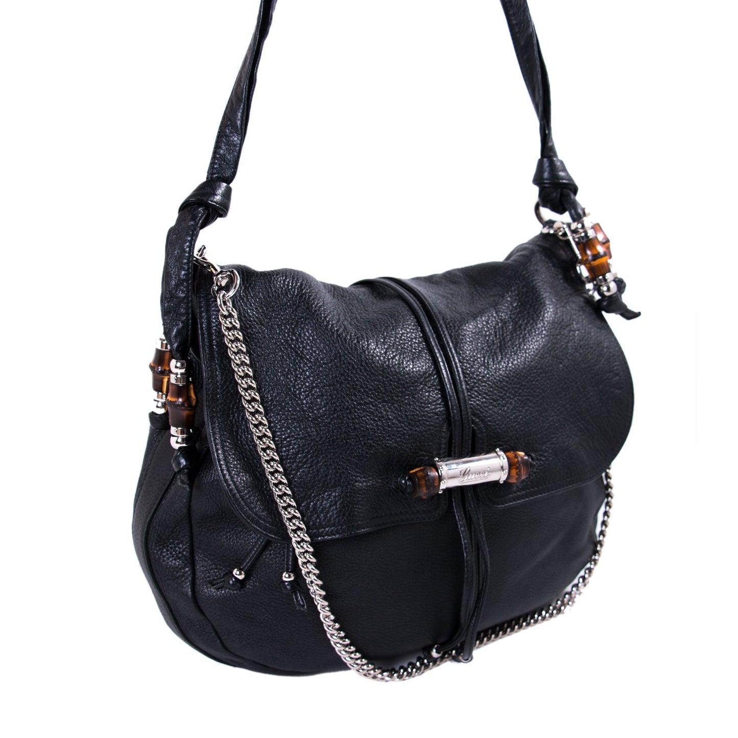 Gucci Bamboo Leather Hobo Bag