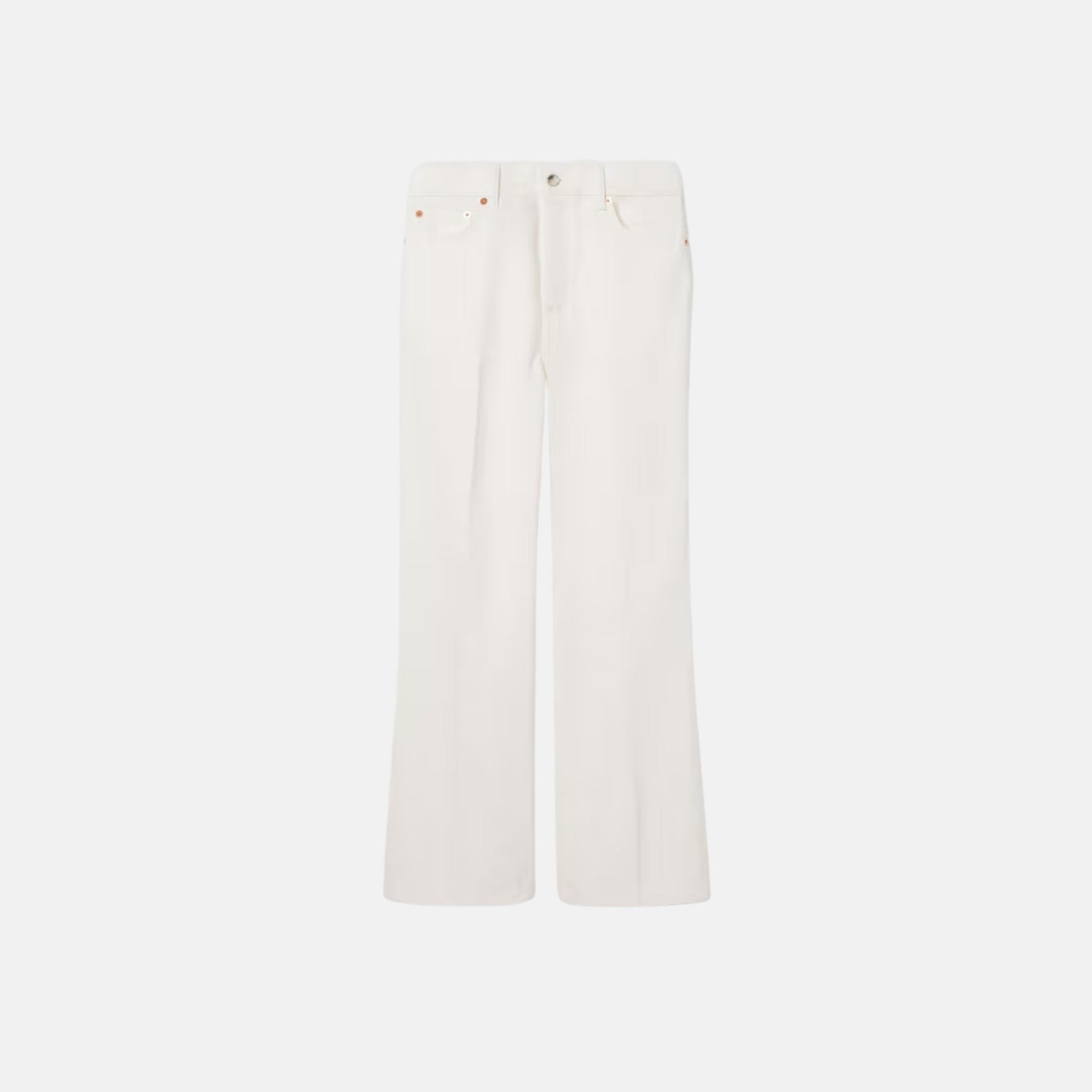 Gucci Cropped Flared Cotton Denim Trousers, Front