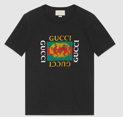 Gucci Distressed Cotton Loved Stud Embellished Logo Jersey T Shirt