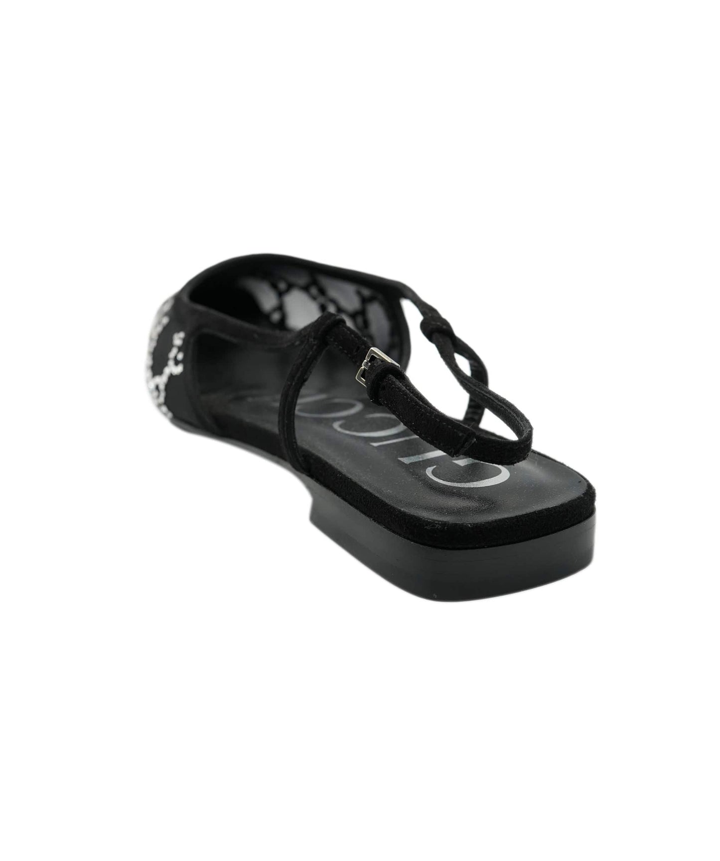 Gucci GG Diamonte Black Flats 37.5  ALC2645