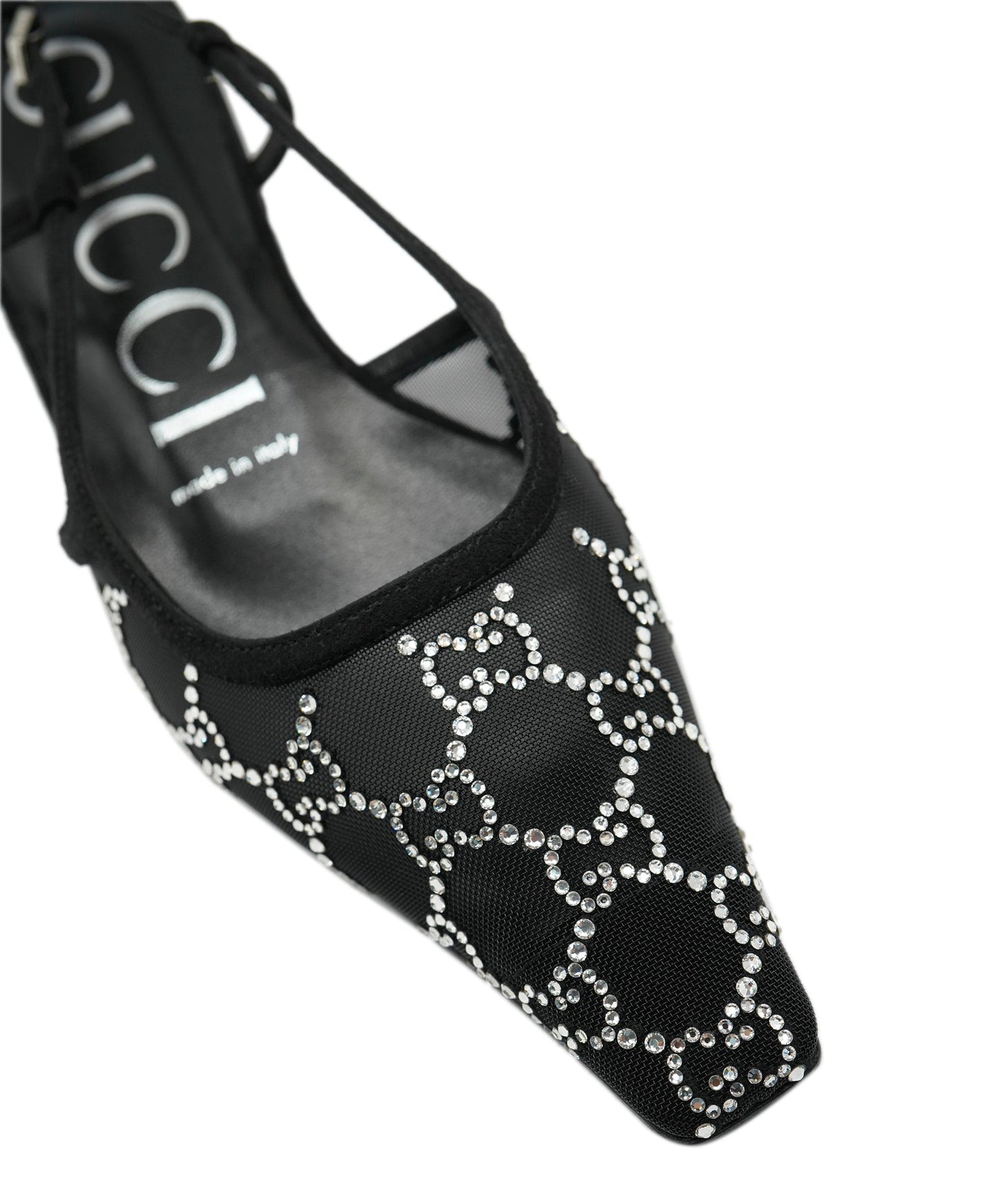 Gucci GG Diamonte Black Flats 37.5  ALC2645