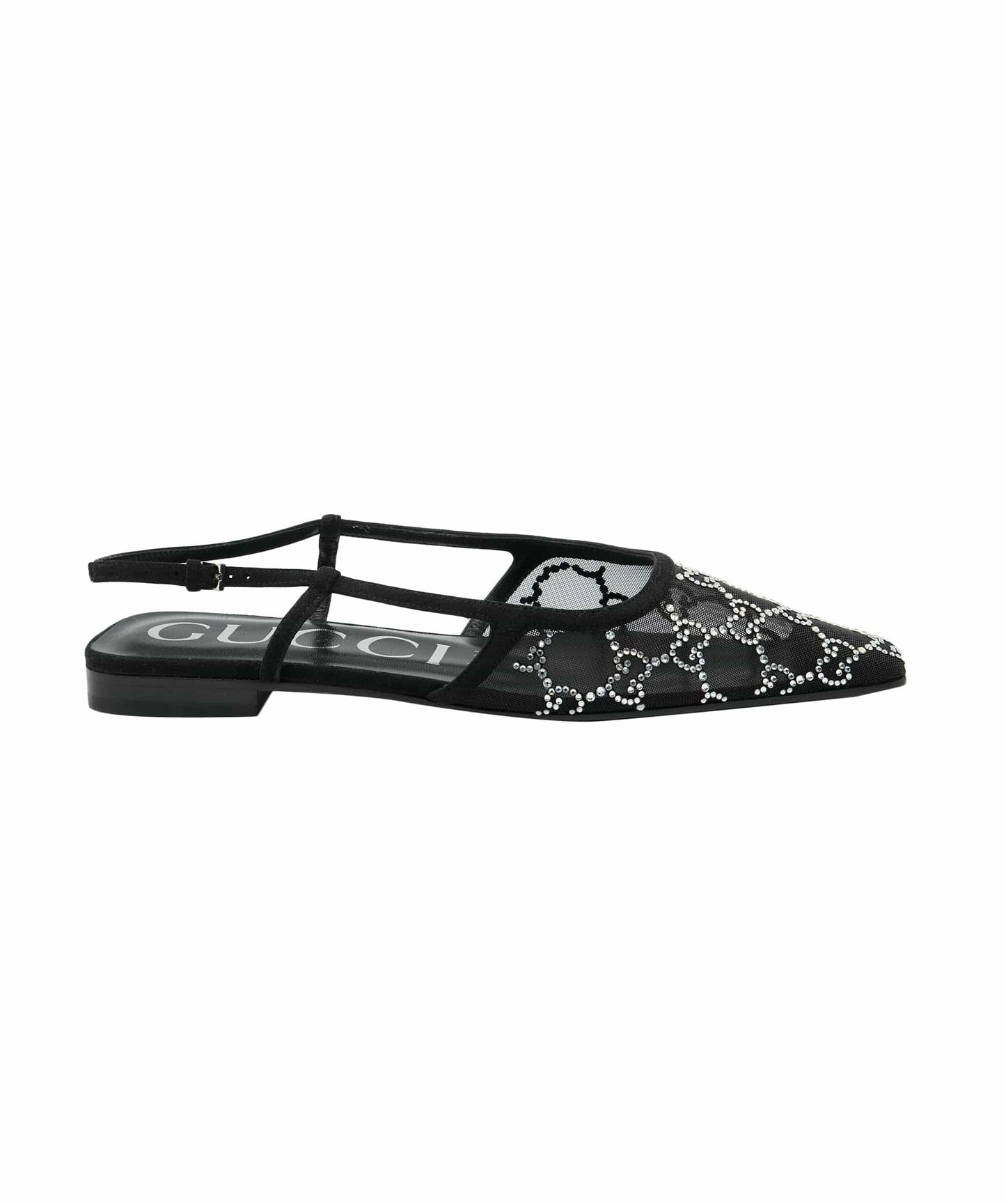 Gucci GG Diamonte Black Flats 37.5  ALC2645
