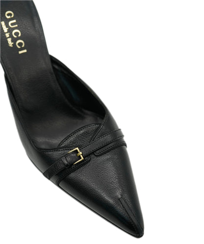 Gucci Leather Black Court Heels  ALC1756