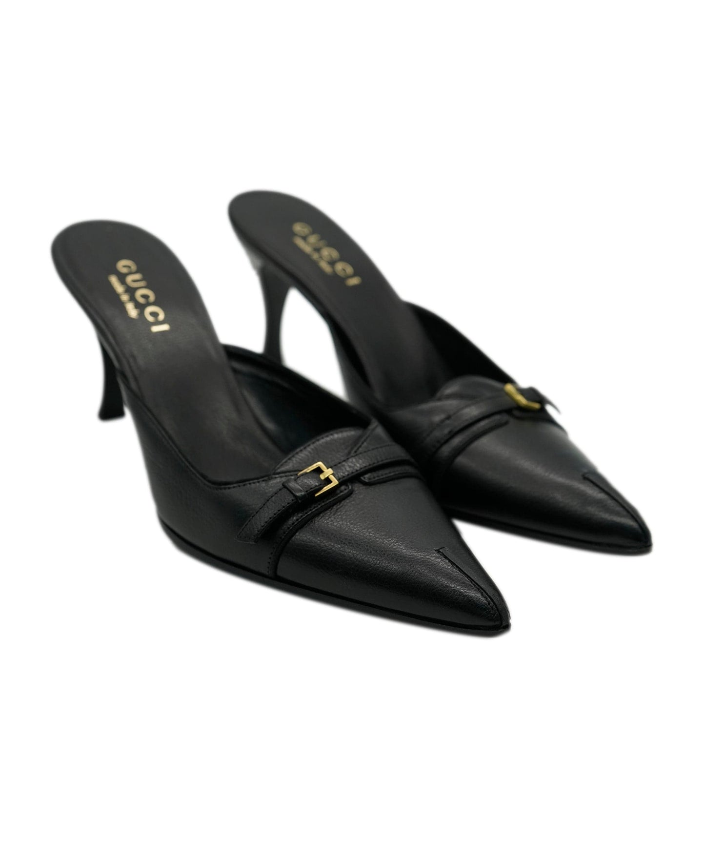 Gucci Leather Black Court Heels  ALC1756