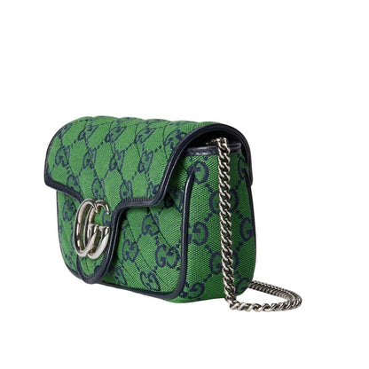 Green GG Marmont Multicolour Super Mini Bag