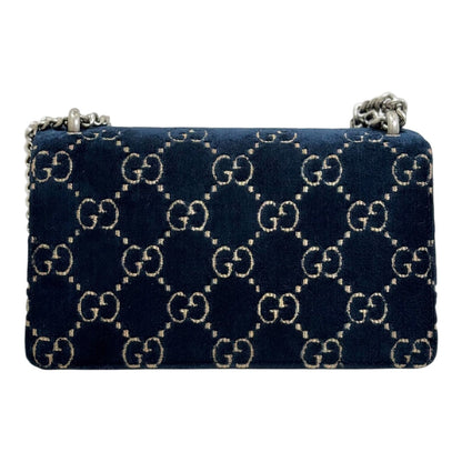 Gucci Dionysus Small Blue/Black Suede with Crystal Bag