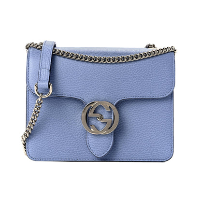 Gucci Icon GG Interlocking Mineral Blue Calf Leather Crossbody Bag