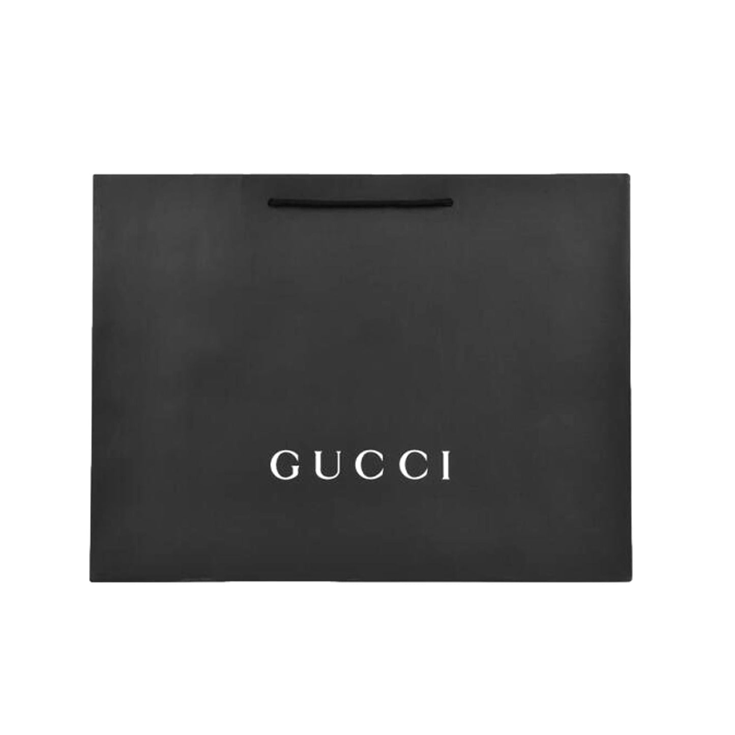 Gucci Shopping Gift Bag Designer Logo Packaging Black Paper Medium Size