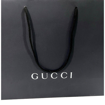 Gucci Shopping Gift Bag Designer Logo Packaging Black Paper Medium Size