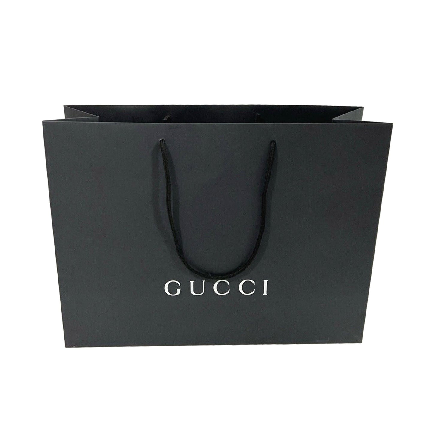 Gucci Shopping Gift Bag Designer Logo Packaging Black Paper Medium Size