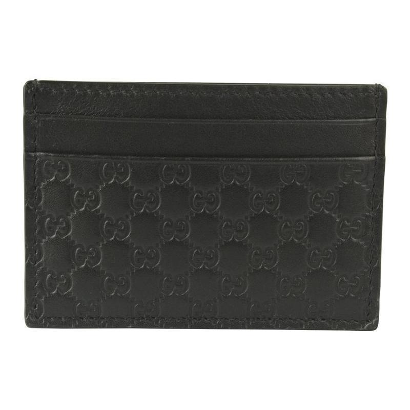 Gucci GG Microguccissima Black Calf Leather Small Cardholder Wallet