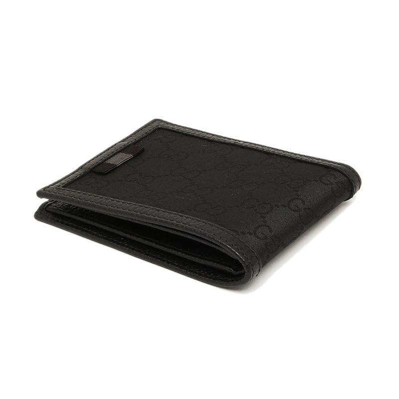 Gucci Men's GG Canvas Web Black Bifold Wallet 260987