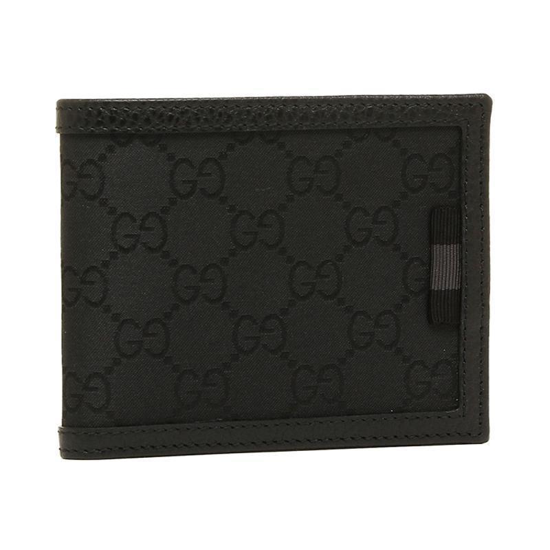 Gucci Men's GG Canvas Web Black Bifold Wallet 260987