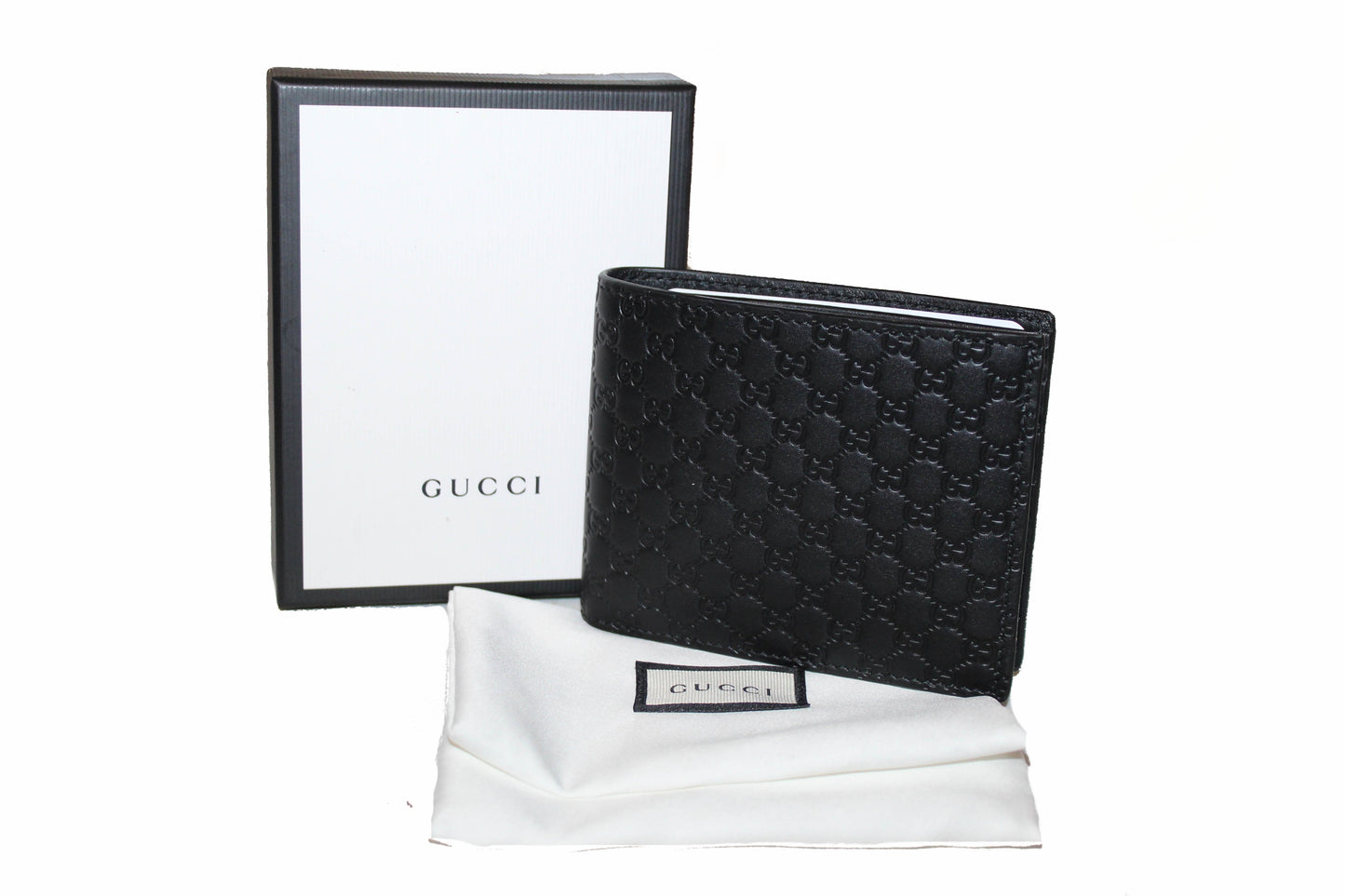 Gucci Men's Microguccissima Black Leather Bifold Wallet 260987