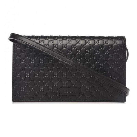 Gucci-Micro Guccissima Chain Wallet Black - Runway Catalog