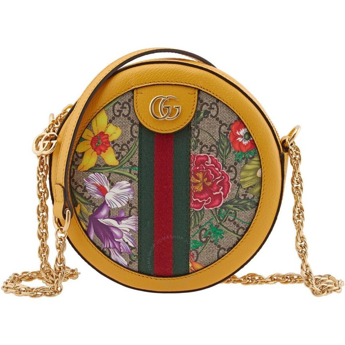 Gucci-Ophidia GG Flora Round Shoulder Bag - Runway Catalog