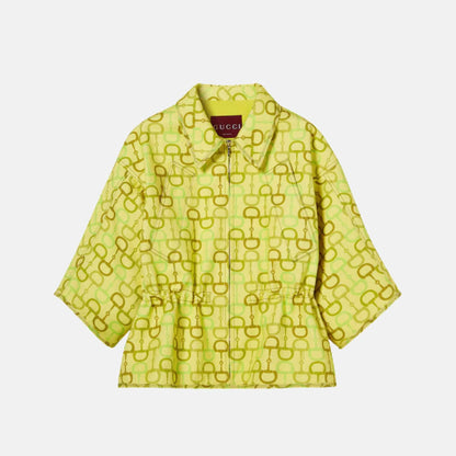 Gucci Printed Short Sleeve Boxy Jacket, Front