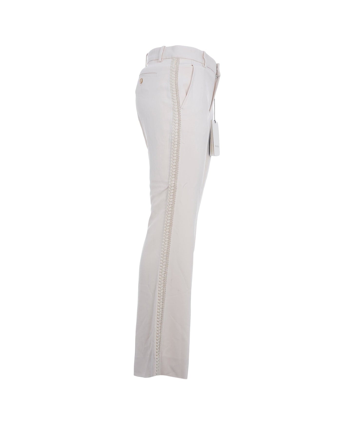 Gucci Cream Lace Detailed Trousers  ALC2686