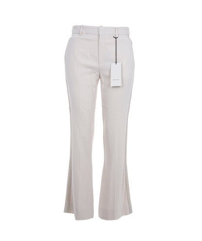 Gucci Cream Lace Detailed Trousers  ALC2686