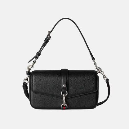 Gucci Small Crossbody Bag With Hook Closure, Black, Front