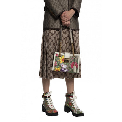 Small Padlock GG Flora Shoulder Bag