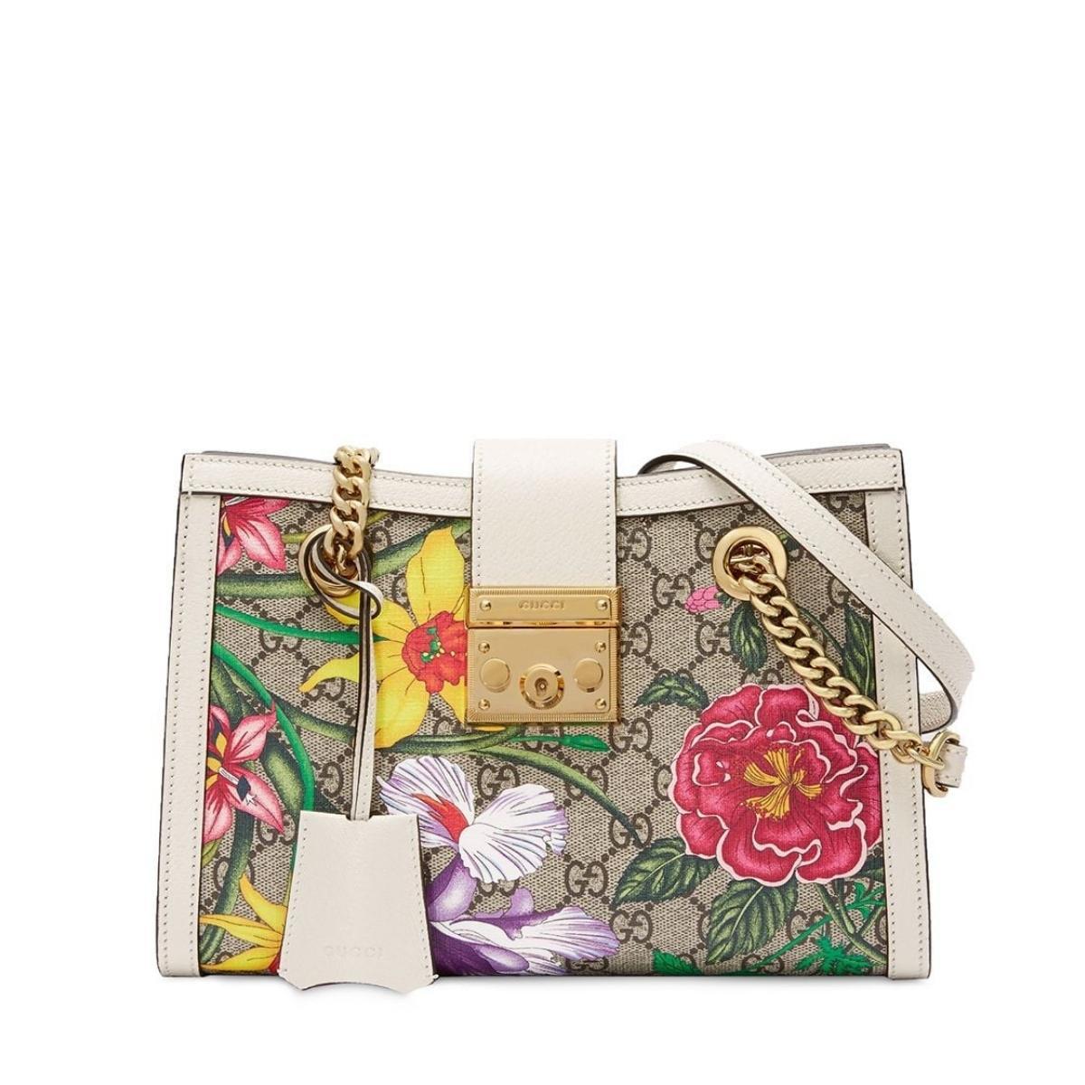 Gucci-Small Padlock GG Flora Shoulder Bag - Runway Catalog