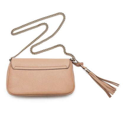 Gucci Soho Disco GG Camelia Beige Tassel Chain Crossbody Bag