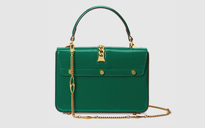 Gucci 1969 Sylvie Top Handle Bag Patent Leather Mini