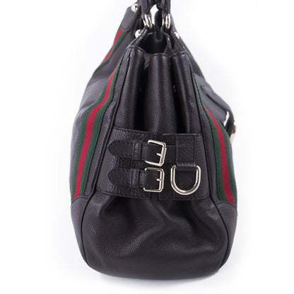 Gucci Web Large Leather Handle Bag