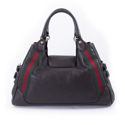 Gucci Web Large Leather Handle Bag