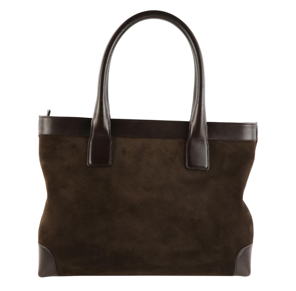 Gucci Web Stripe Top Handle Suede and Leather Tote