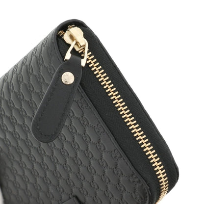 Gucci Microguccissima GG Black Leather Zip Around Continental Wallet