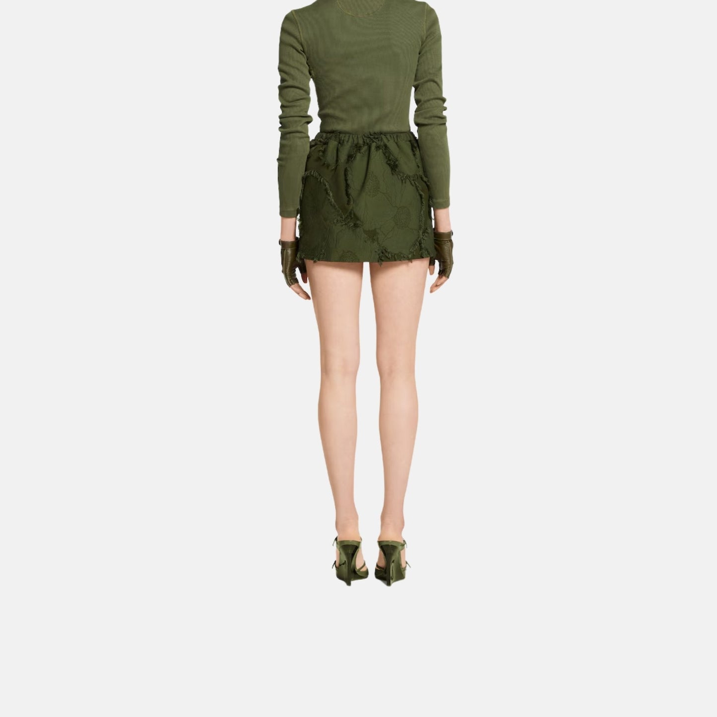 Wool Blend Fil Coupe Mini Skirt