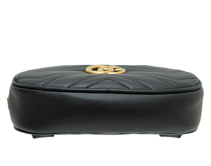 Gucci Black GG Marmont Mini Belt Bag