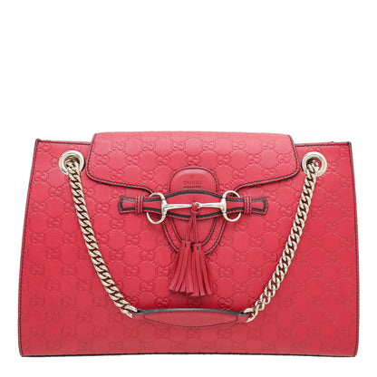 Gucci Red GG Guccissima Emily Large Bag