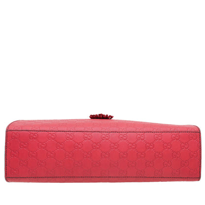 Gucci Red GG Guccissima Emily Large Bag