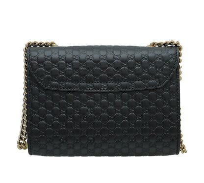 Gucci Black GG Microguccissima Emily Bag