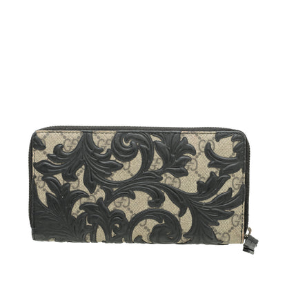 Gucci Bicolor GG Supreme Arabesque Zip Wallet