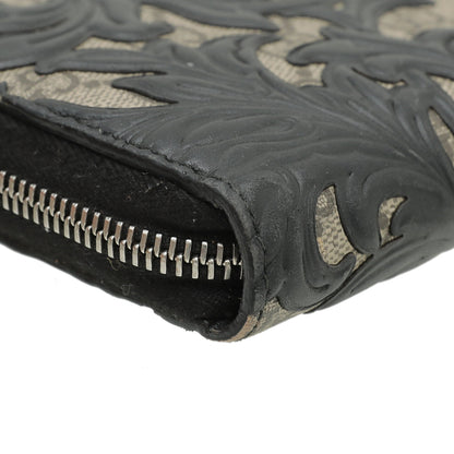 Gucci Bicolor GG Supreme Arabesque Zip Wallet