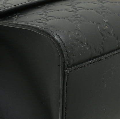 Gucci Black Guccissima Padlock Bag